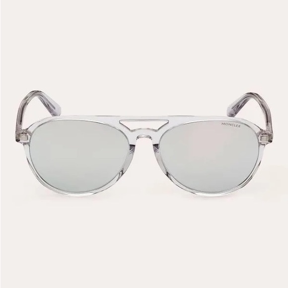 Moncler Pilot Sunglasses mirror ML0228 20D Transparent Ice Polarized 58mm 228 - Picture 1 of 14